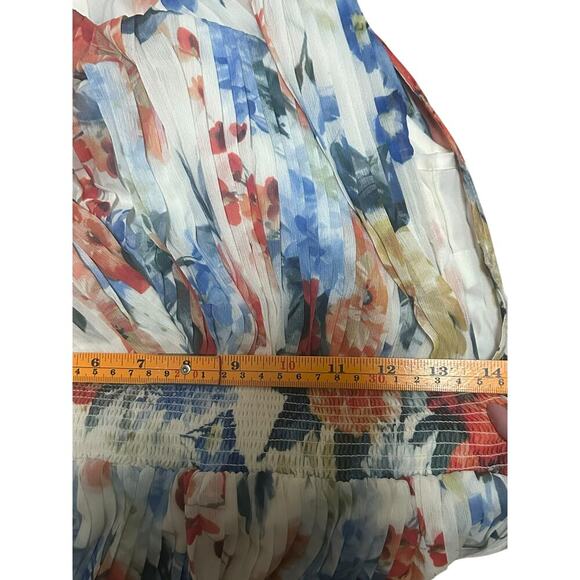 Express Women Floral Maxi Dress Sz XS Pleated Bodice Empire Waist Feminine Fairy - Picture 7 of 7
